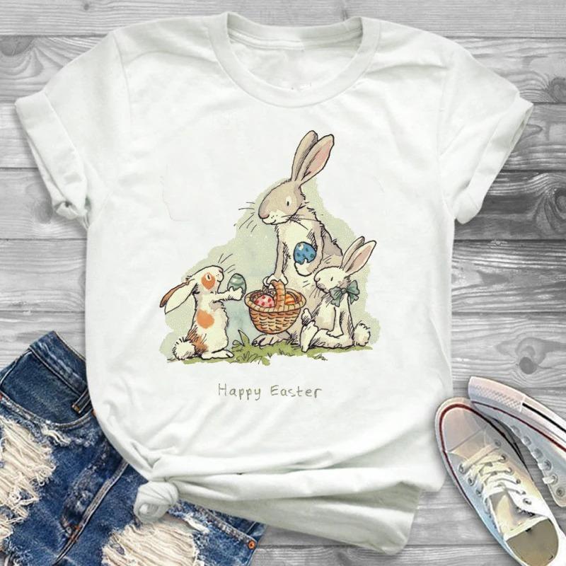 Lovely Style Pet Print T-Shirt Crew Neck Casual Short Sleeve T-Shirt Spring Summer Women's Clothing Fashion Simple Short Sleeve