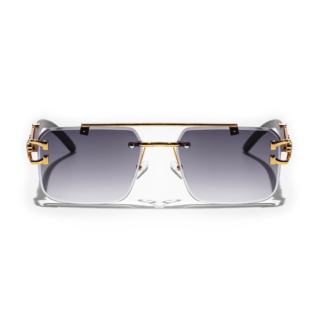 Ruiao Rimless Pilot Luxury Designer Brand Square Sunglasses Diamond Cut Shades UV400 Frameless Eye Glasses for Men And women