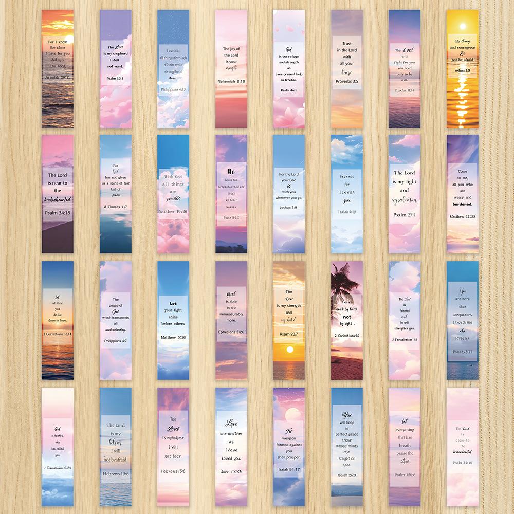 

32pcs, Inspirational Bible Bookmarks / Christian Themes / DIY Reading Markers / Perfect for Students / Teachers and Book Lovers
