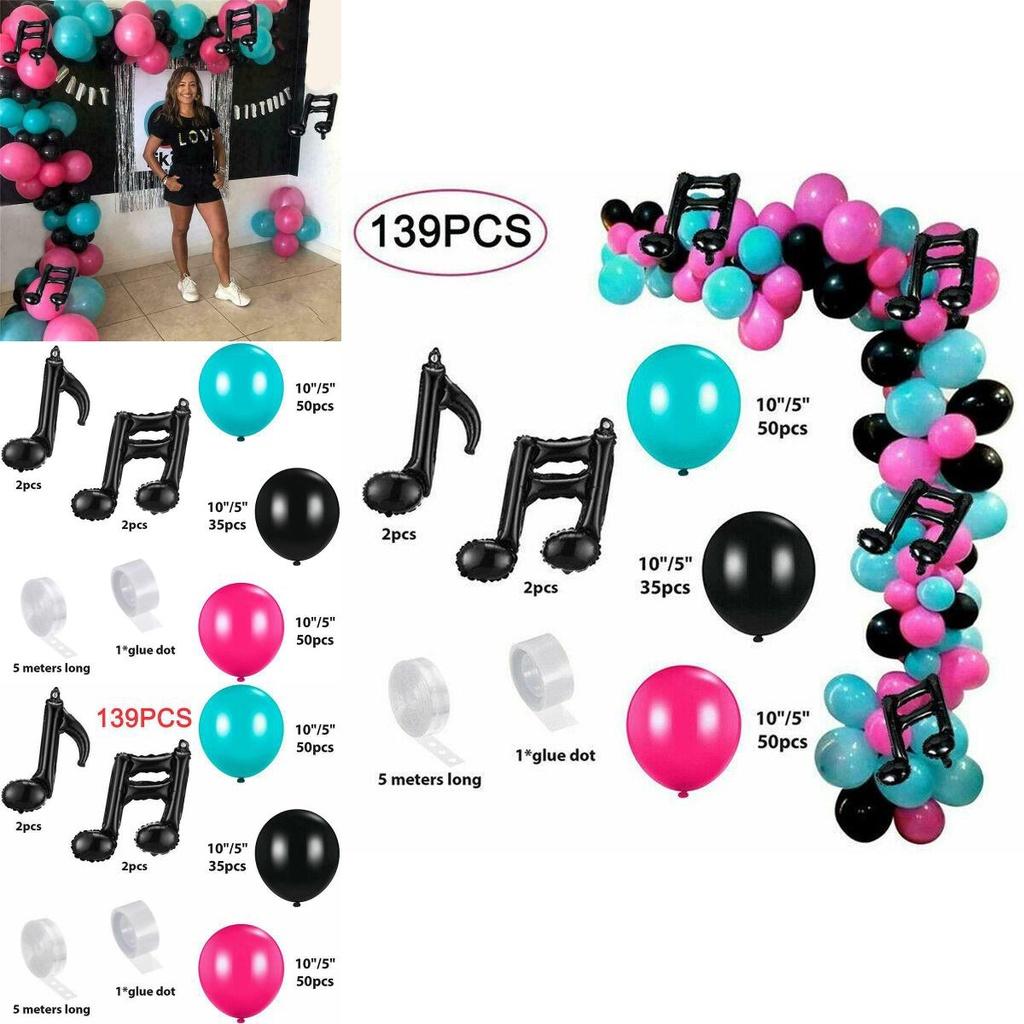 Music Tik Tok Theme Birthday Party Decorations 139pcs Balloon Arch Kit Supplies