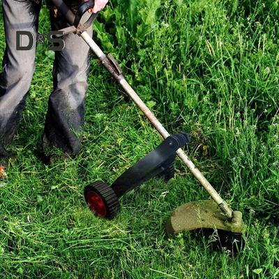 Roue de support de tondeuse à gazon pour coupe-herbe Structure triangulaire Roues auxiliaires de tondeuse faciles à installer Roue de support de coupe-herbe réglable pour essence