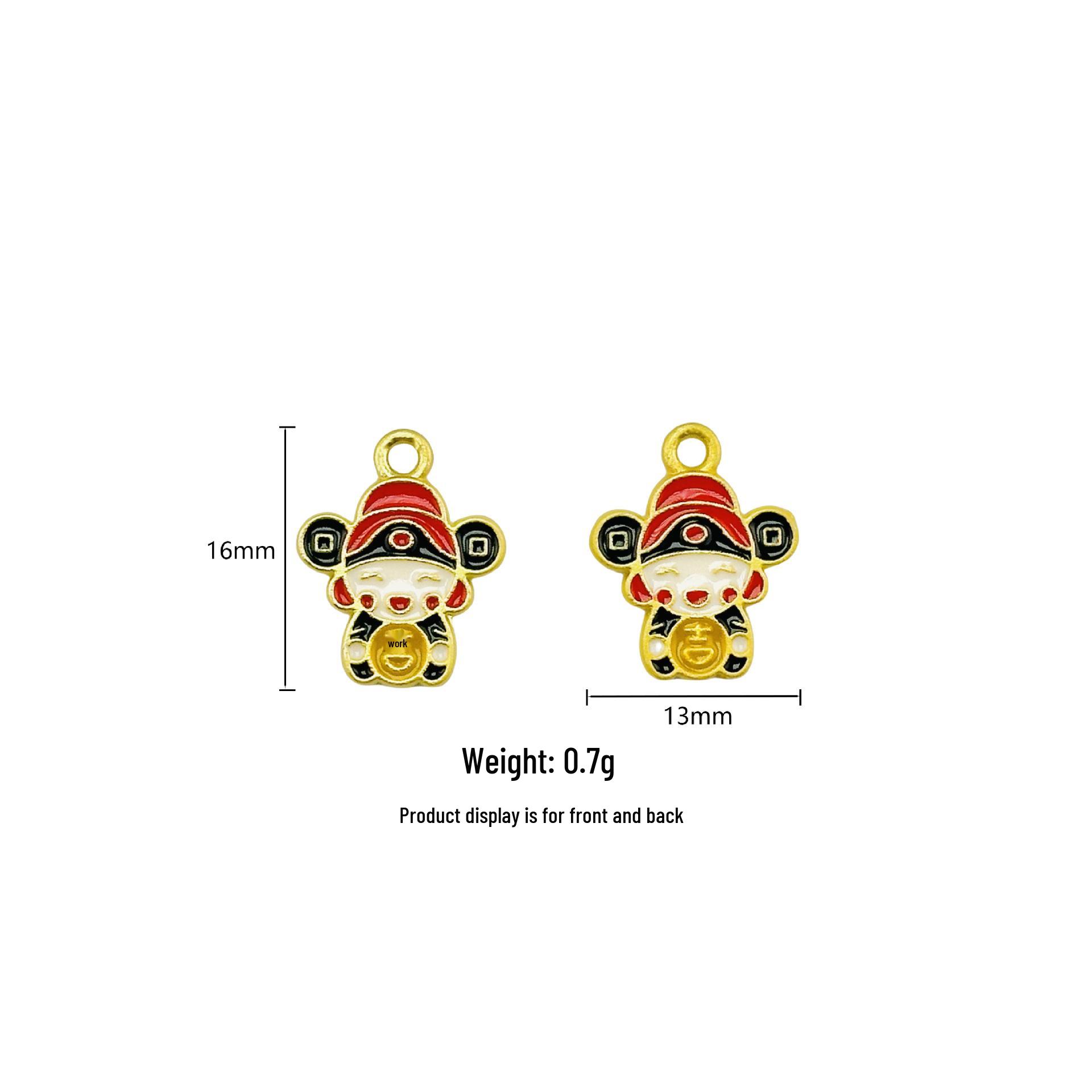 Vibrant Zinc Alloy Wealth God Pendants: Durable, Creative, Handmade DIY Jewelry Accessories