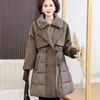 Elegant Women's Winter Fur-Lined Cotton Jacket: Fashionable, Thickened, Waist-Cinched, Slimming Design