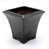 Umekichi Bonsai Square Bonsai Kengai Black Matte Seto Suitable for Miscellaneous Pine and 12cm Supplies, 4-inch Pot, Style, Glaze, Ware, Deep,