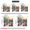 2pcs 2D Flat Printing Christmas Window Drapes Winter Village Versatile Durable Polyester Without Electricity Spring Party &