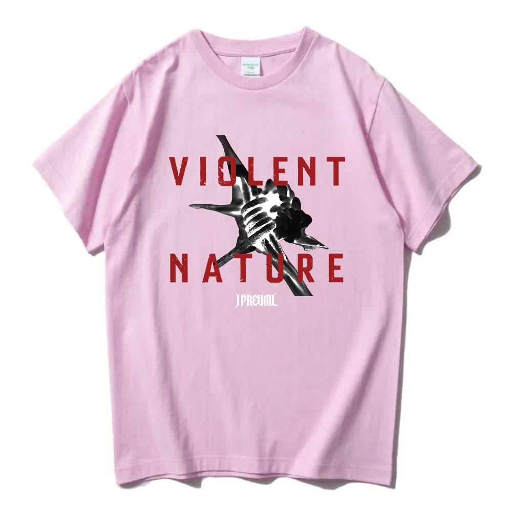 VIOLENT NATURE ALBUM COVER T-SHIRT Rockband I Prevail Punk T-Shirt Kurzarm Baumwolle Lockeres T-Shirt Grafik-Kleidung Tees