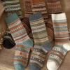 Women's Cotton Socks for Autumn and Winter Thickened Retro Mid-calf Women's Ethnic Pile Socks