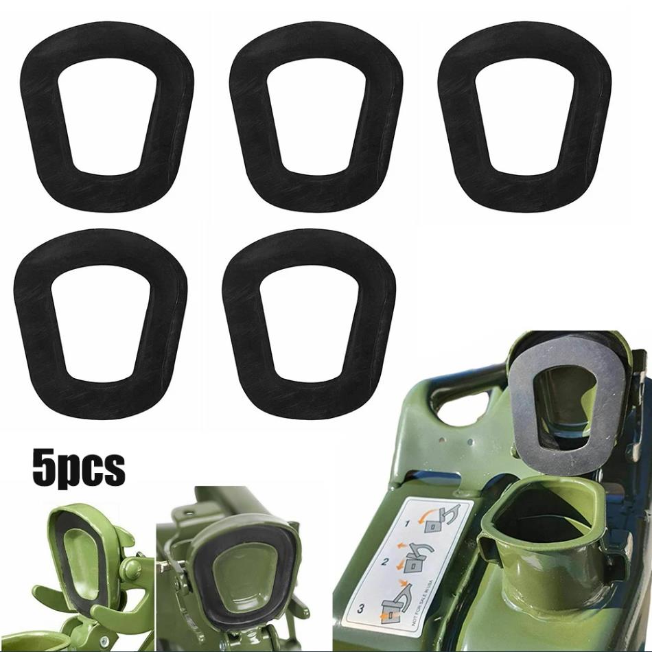 

5PCS Джеррі Джеррі Гумове ущільнення Металева паливна каністра Носик підходить для 5 10 20-літрових банок чорний