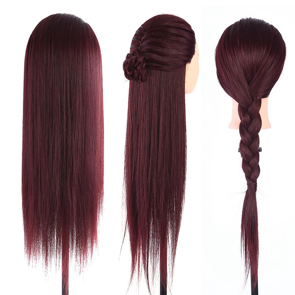 1Pc 60cm Hair Hairdressing Practicing Model Mannequin Dummy Head With Clamp Red