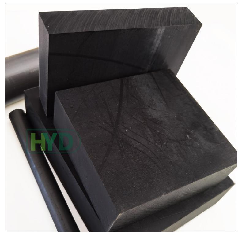 New Black Teflon Graphite Sheet: Long, Square Block for Cutting and Processing