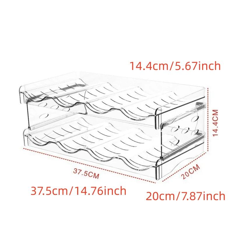 4 Tier Stackable Beverage Organizer Cabinet Wine Organizer Refrigerator Mug Organizer Multifunctional Folding Storage Rack