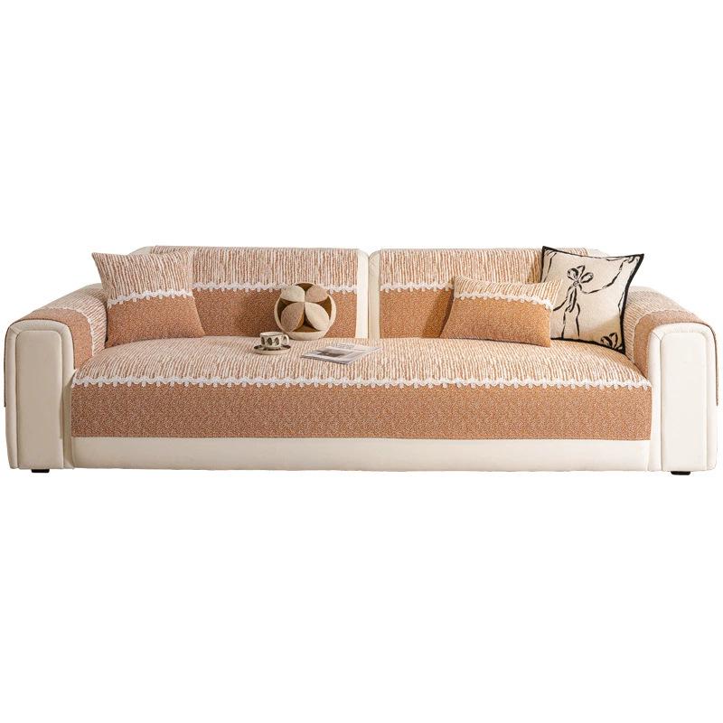 Chenille Non-Slip Sofa Cushion: Dirt & Cat Scratch Resistant, Minimalist Light Luxury, All-Season Universal Cover.