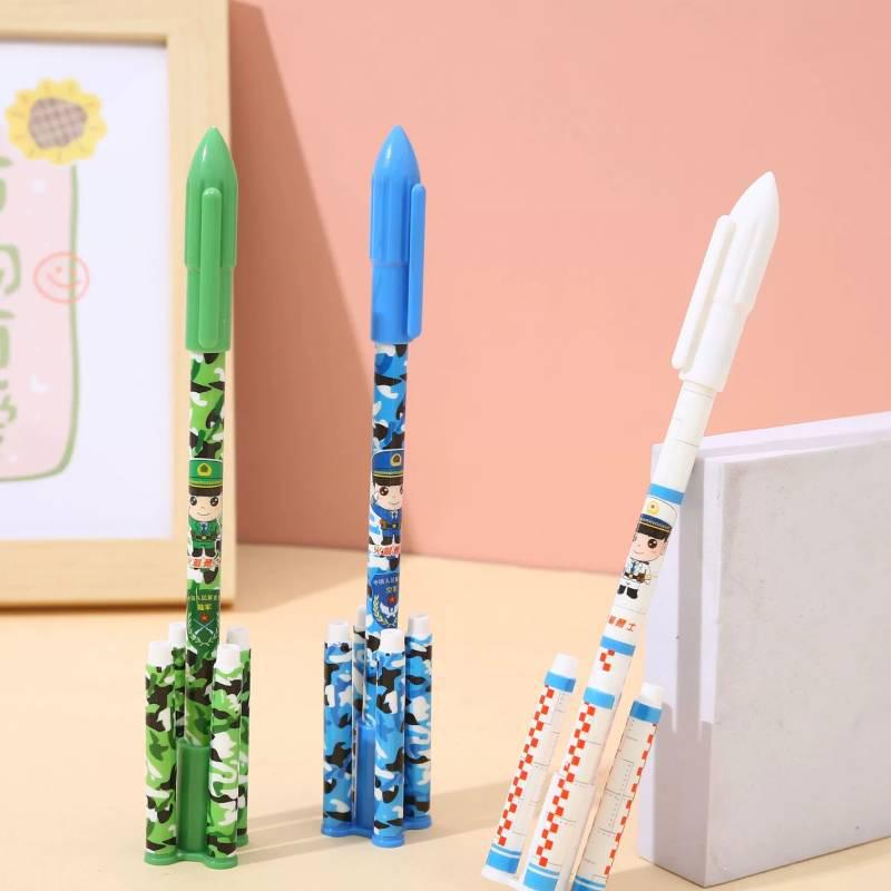 Creative Rocket-Shaped Neutral Black Pen - Fun Signature & Stress Relief Stationery 0.5mm