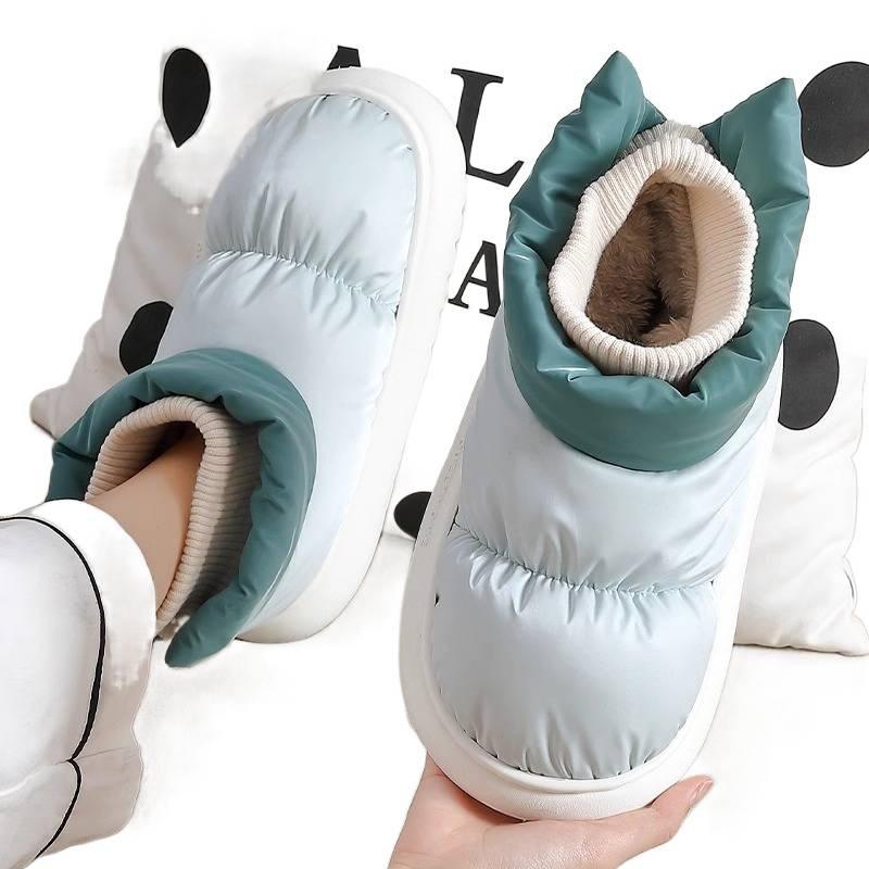 High-top Cotton Slippers Winter Bag and Indoor Home Down Warm Confinement Cotton Shoes Winter