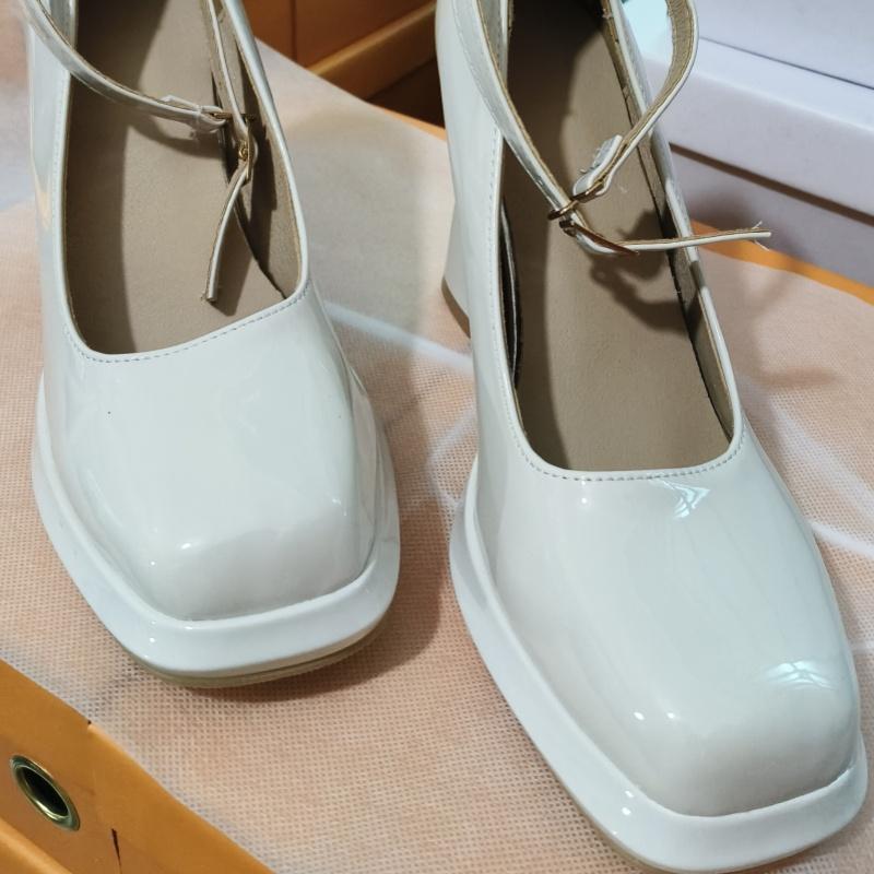 Sexy women's high heels, ankle buckles, model catwalk, thick-soled high heels, women's black square heels, party shoes 35-40