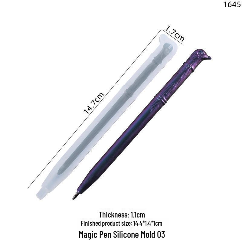 Poppy DIY Irregular Crystal Resin Magic Wand Pen Silicone Mold
