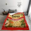 Ramen Noodle Soup Digital Printed Flannel Blanket Soft Throw Blankets For Car Sofa Couch Bed Office Camping