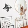 Metal Lepidoptera Wall Art Openwork Butterfly Floral Decor Cutout Black
