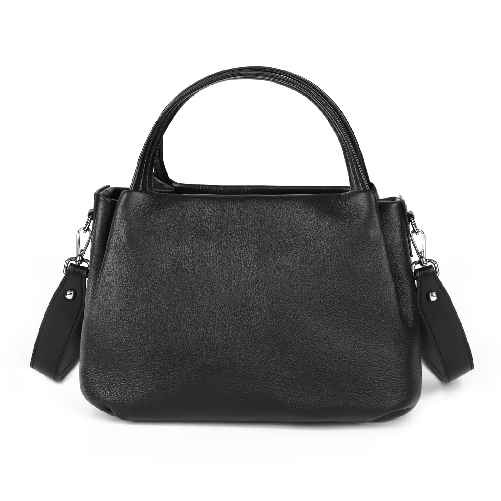 

[imeetu] Genuine Leather Shoulder Bag for Women, 3-Way, Crossbody Bag, Lightweight, Self-Standing, with Studs, Soft Genuine Cowhide Leather, Simple,