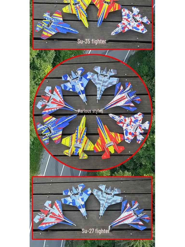 Electric USB Charging Hand-Launched Su-35 Su-27 Boomerang Glider Model Airplane