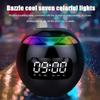 Multifunctional 5W Bass Bluetooth 5.0 Wireless Speaker with Clock Alarm Colorful LED Display FM Radio