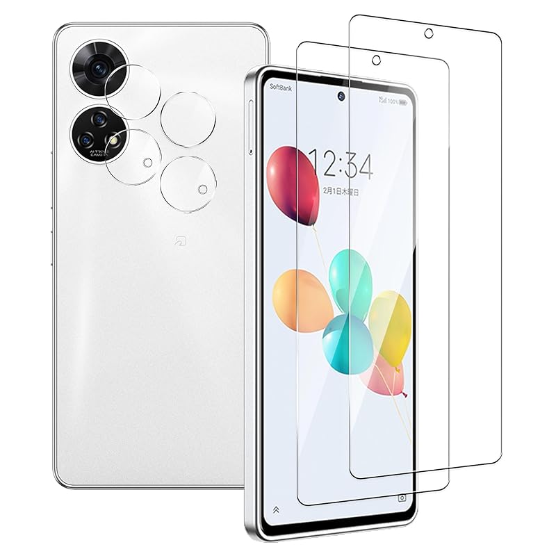 

kawaylJP [2+2 pieces set] Anshin family smartphone Glass film (2 pieces) + Camera film (2 pieces) SoftBank A303ZT film [Japan Asahi Glass] lcd screen
