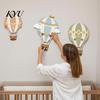 3D Nursery Wall Art for Kids Room 3Pcs Cute Hot Air Balloon Wooden Decor, Cloud Banner Montessori Early Education Decoration Hanging, Playroom