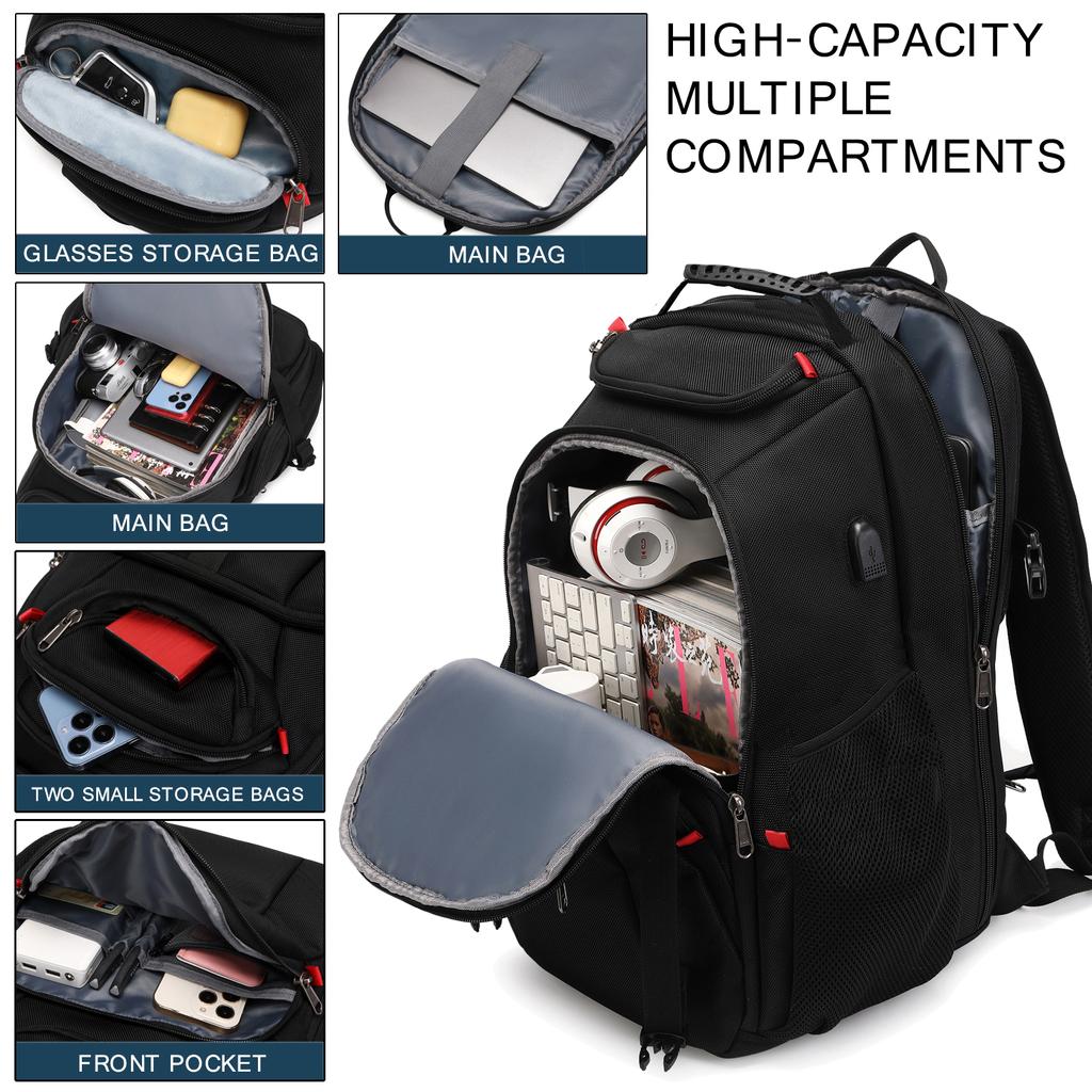 Travel Laptop Backpack 17 Inch Business Durable Backpack With USB Waterproof University Backpack For Men And Women