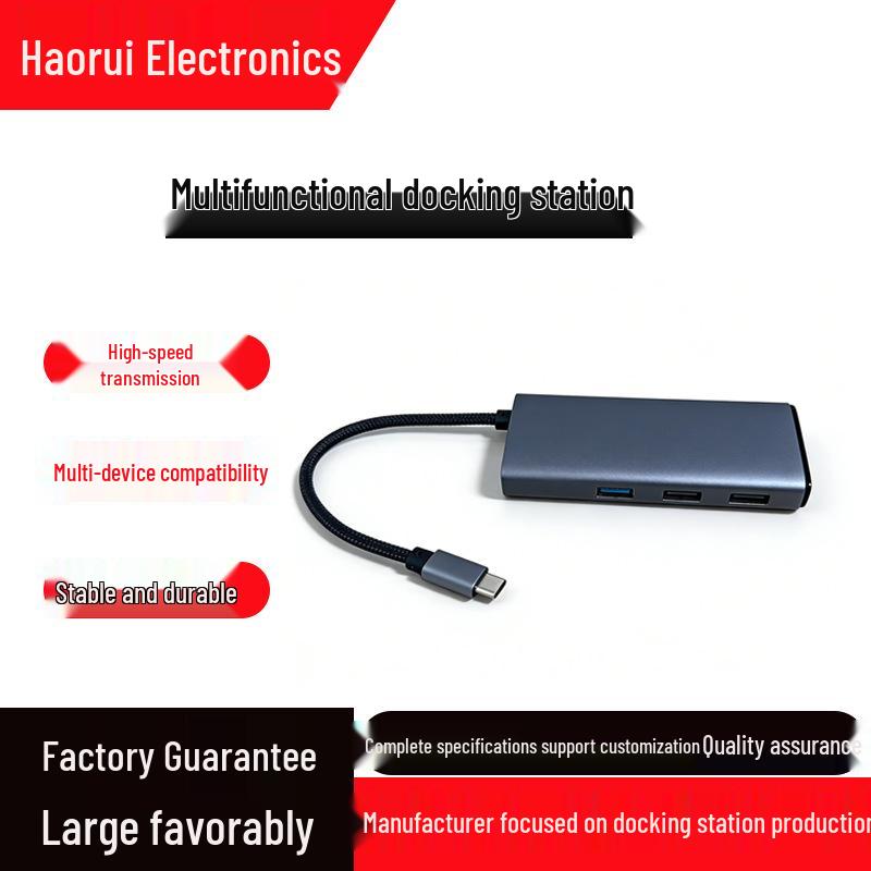 5-in-1 USB-C to HDMI/USB 3.0 Docking Station & Laptop Hub серебряный