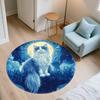 Moonlight Animals  Round Area Rug,Carpet Rug for Living Room Bedroom Sofa Playroom Decor,Non-slip Floor Mat