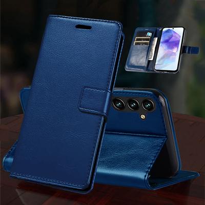 Für Samsung Galaxy A55 5G Hülle Stoßfeste Leder Brieftasche Flip Book Cover Für Samsung A55 GalaxyA55 A 55 5G Weiche Silikon Handyhüllen
