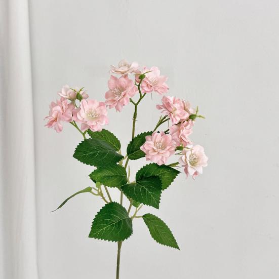 Artificial Crabapple Flower 18 Inch Fake Flowers with Stem And Leaves Realistic Faux Floral Arrangement for Kitchen Dining Table Centrepiece Wedding