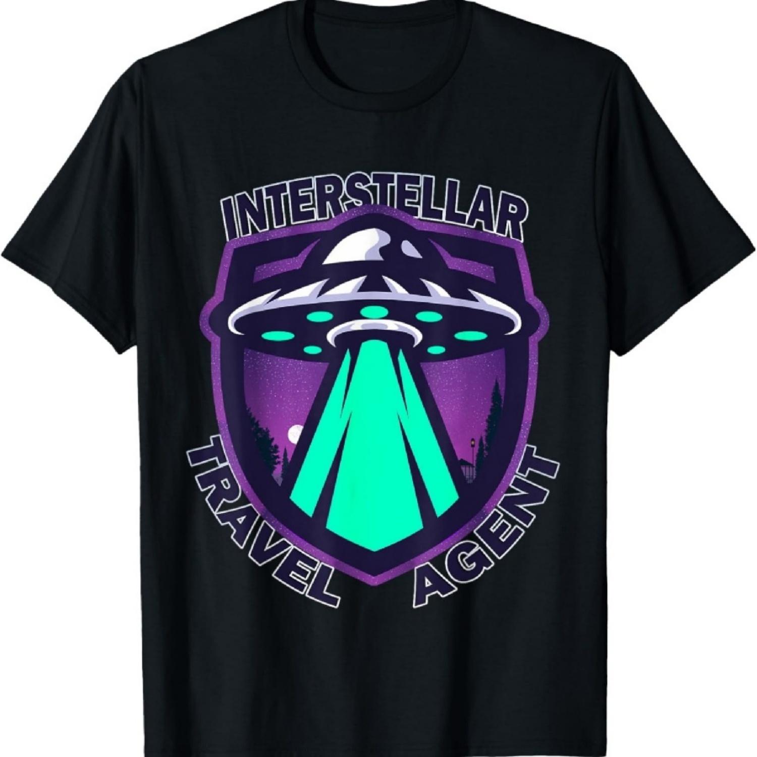 Футболка с значком НЛО агента межзвездных путешествий XXXXXL чёрный