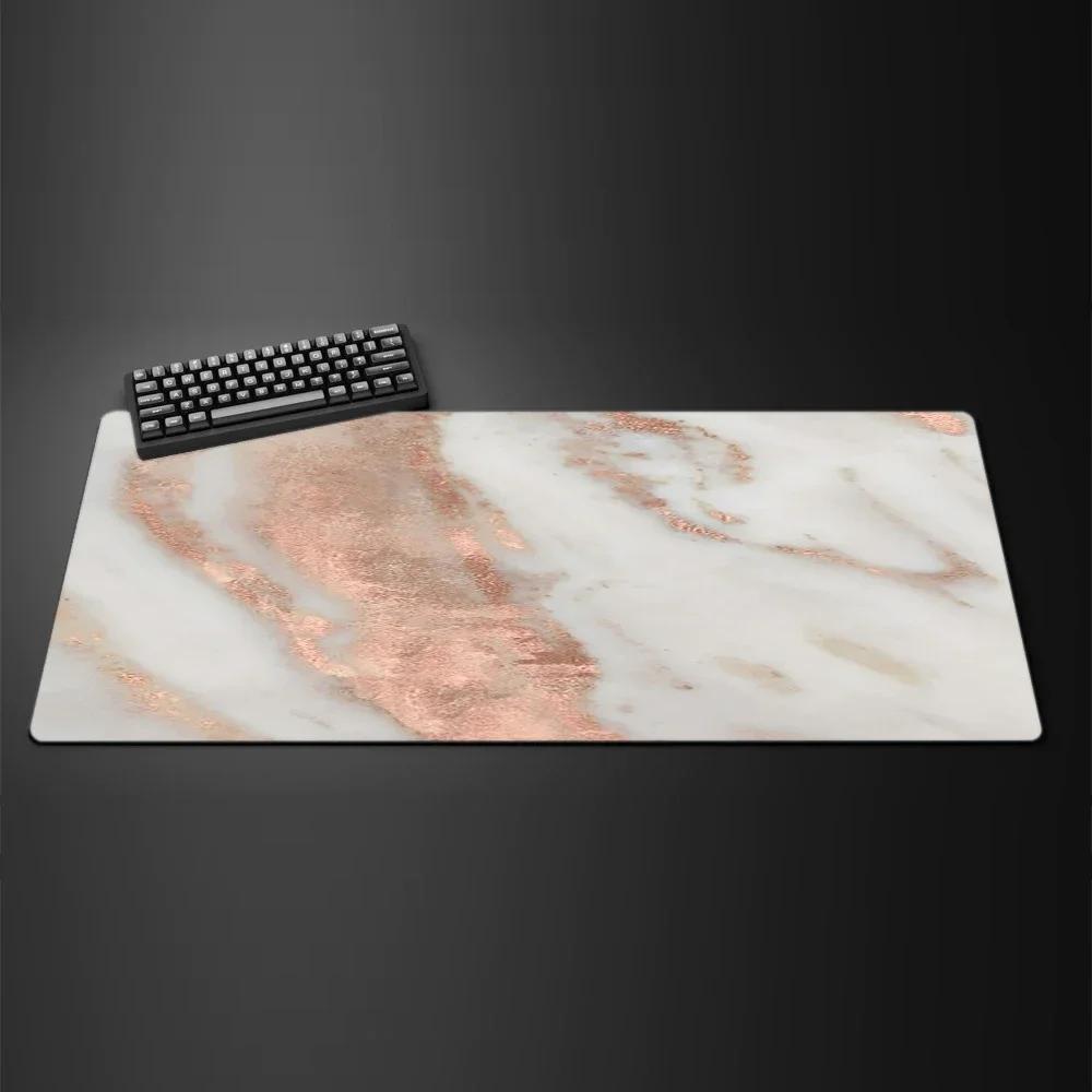 Marmorstruktur Mauspads Neu Groß Computer Büro Spiel Tischmatten XXL 90x40 Gummi Anti-Rutsch Gaming Tastaturmatte Lange Schreibtischunterlagen
