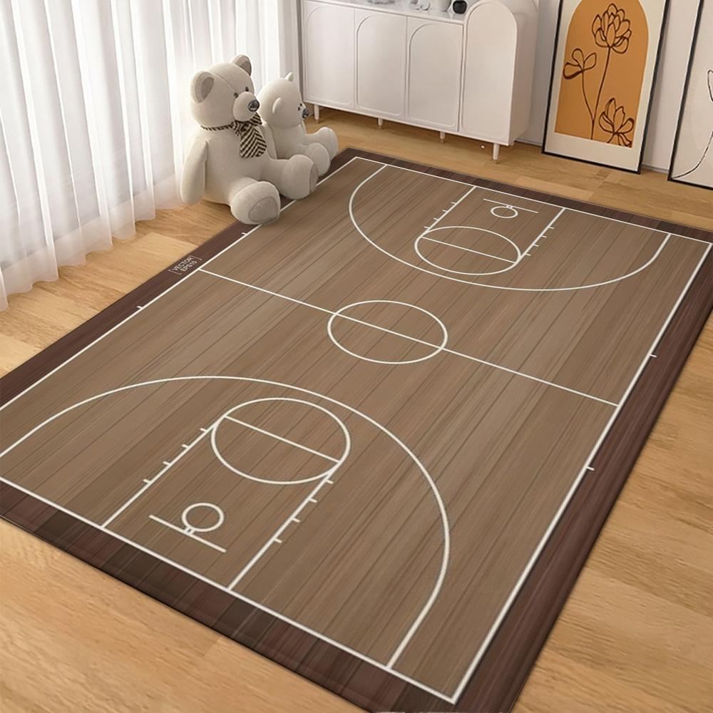 Basketball Court Patterned Rug Soundproof Noisereducing Carpet For Study Reading Area Home Party Decor Halloween Gift