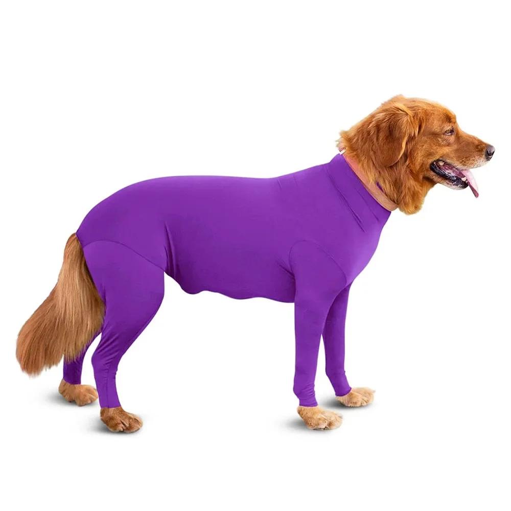 

Pet Dog Onesie Clothes Anxiety Calming Shirt for Medium Large Dogs 4-leg Dog Jumpsuit Prevent Shedding Hair Surgery Recovery S фиолетовый