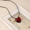 Vintage Gothic Red Color Heart Pendant Necklace Ladies Y2k Personalized Punk Style Holiday Party Accessories  Gifts