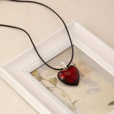 Vintage Gothic Red Color Heart Pendant Necklace Ladies Y2k Personalized Punk Style Holiday Party Accessories  Gifts