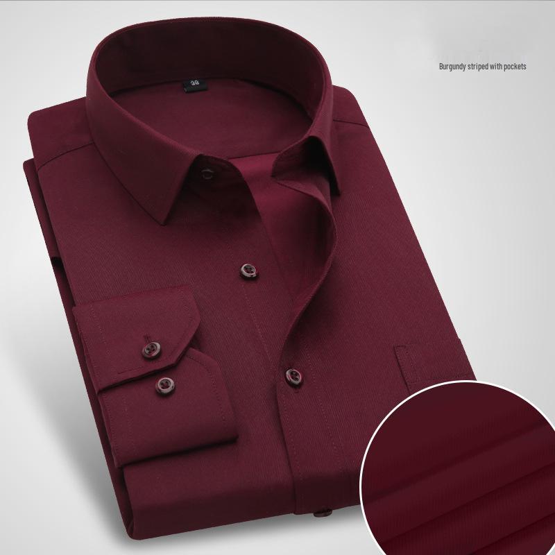 Men's Plus Size Slim Fit Long Sleeve White Shirt - Business Casual Autumn Wear