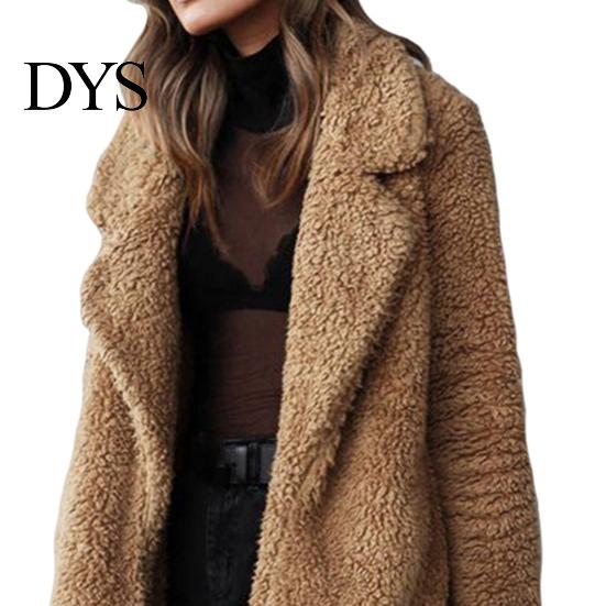 Casual Style Women Outerwear Winter Jacket Double-sided Fleece Turn-down Collar Long Sleeves Knee Everyday Length Keep Warm Cozy Overcoat Outdoor