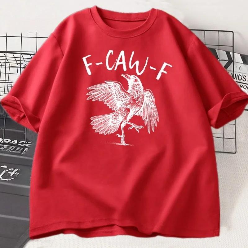 Lustiges Krähen T-Shirt Schwarzer Rabe Liebhaber T-Shirt Gothic Kurzarm Tee Mode Grafik T-Shirts Oberteile Damenbekleidung Streetwear