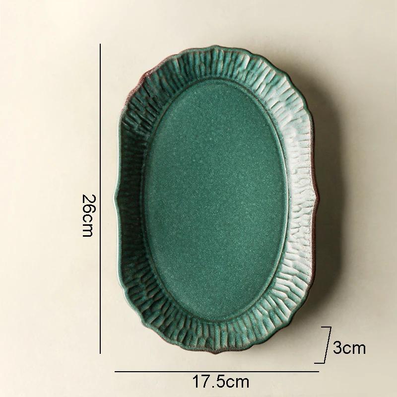 Retro Relief Ceramic Dinner Plate Restaurant Steak Plate Dessert Pasta Plates Fish Plate Molecular Cuisine Specialty Tableware