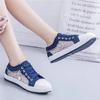 Women's Shoes  Fashion Summer Casual Shoes Hollow Lace Canvas Hollow Breathable Platform Flat Shoes Women's Sports Shoes