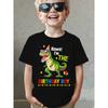 Europäische Größen Kinder Sommer Mode Jungen Kurzarm T-Shirt "RAWR! ICH BIN DER GEBURTSTAGSKIND" Dinosaurier-Aufdruck Geburtstagselement Lässiges Oberteil NY-DX3994