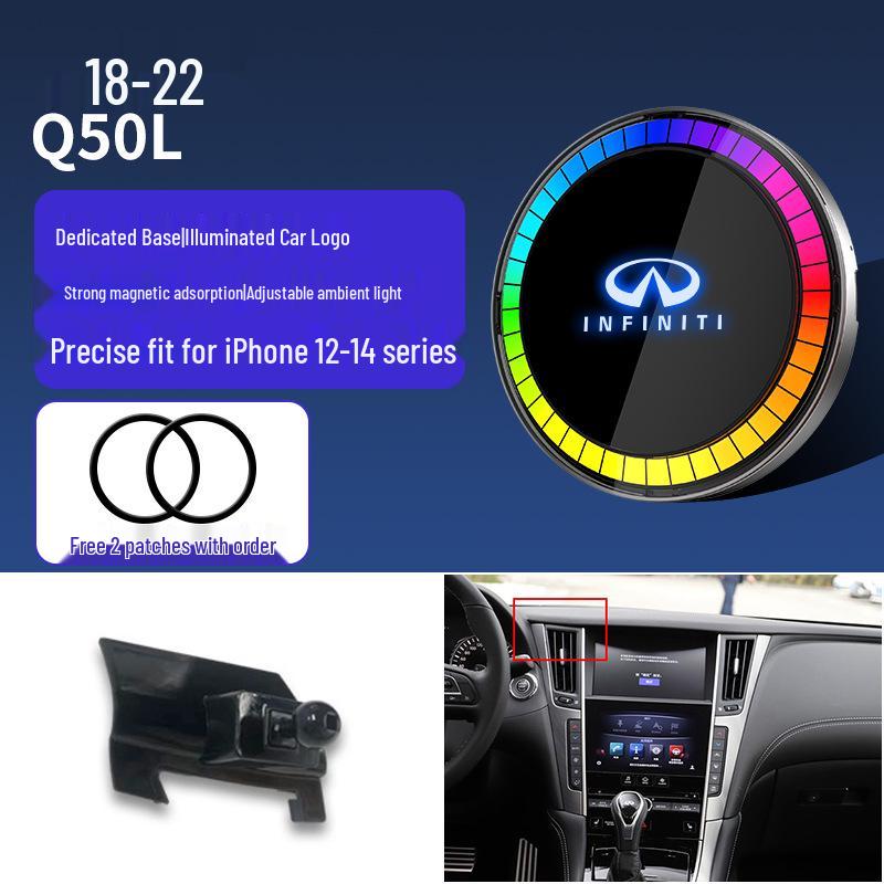 Infiniti Wireless Magnetic Phone Charger with LED Ambient Light for Q50L/QX50/QX60