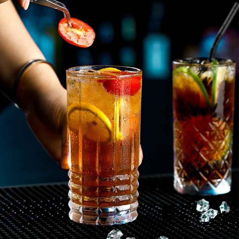 315ml/400ml Whiskeyglas Reliefglas Tasse Getränkebecher Cocktail Brandy Becher Luxus Weinutensilien Trinkgläser Barglasware