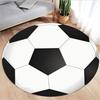 Soccer Field Area Rug Round Green Grass Soccer Carpet for Sports Non-Slip Football Rug for Boys and Girls' Sports Room