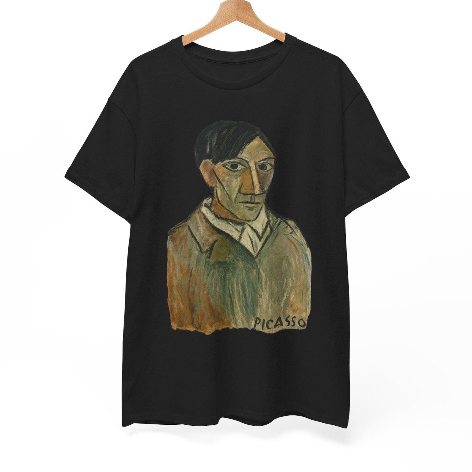 Picasso Self Portrait T-Shirt: Vintage Cubist Art Graphic Tee S
