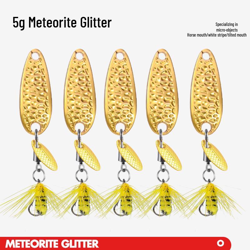 Meteorite Stone Micro Lure: Spinning Sunflower Seed Sequin Hook for Fly Fishing, Rigged for Mandarin Fish with White Stripes