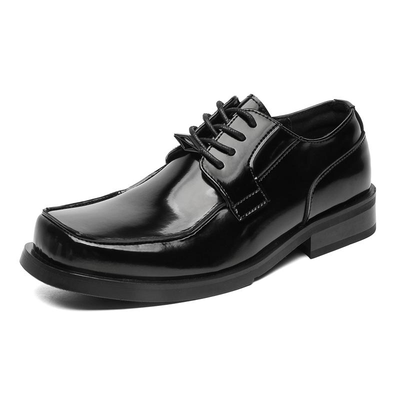Fashion 2025 Men Business Leather Shoes Attire Cowhide Height Increasing Commuting Shoes Men British Suits Groom Wedding Party Shoes